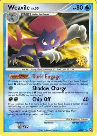 Weavile - 40/132 — Countdown Calendar Promos Pokémon TCG card by Kagemaru Himeno