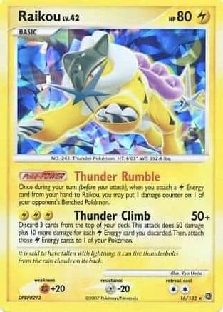 Raikou - 16/132 (Cracked Ice Holo) — Miscellaneous Cards & Products Pokémon TCG card by Max Yoka Uhde