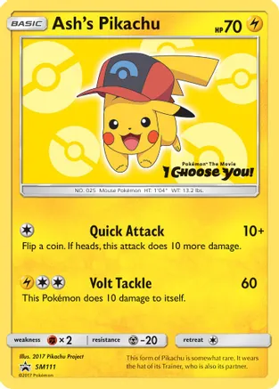 Ash's Pikachu - SM111 — SM Promos