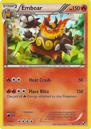 Emboar - 19/114 (Cracked Ice Holo) — Deck Exclusives Pokémon TCG card by Blue Scarlet Archon