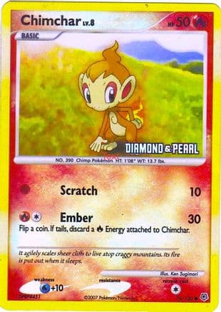 Chimchar - 76/130 [Diamond & Pearl] — Burger King Promos Pokémon TCG card by Ken Sugimori