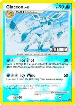 Glaceon - 20/100 [Platinum] — Burger King Promos Pokémon TCG card by Masakazu Fukuda
