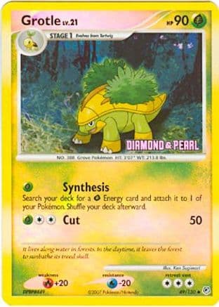 Grotle - 49/130 [Diamond & Pearl] — Burger King Promos Pokémon TCG card by Ken Sugimori