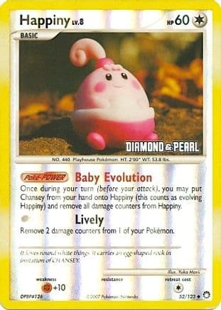 Happiny - 52/123 [Diamond & Pearl] — Burger King Promos Pokémon TCG card by Yuka Morii
