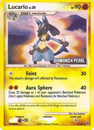 Lucario - 6/130 [Diamond & Pearl] — Burger King Promos Pokémon TCG card by Ken Sugimori