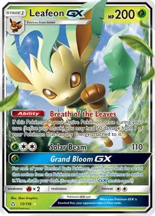 Leafeon GX — SM - Ultra Prism Pokémon TCG card by Atsuko Nishida