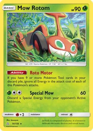 Mow Rotom — SM - Ultra Prism Pokémon TCG card by kawayoo