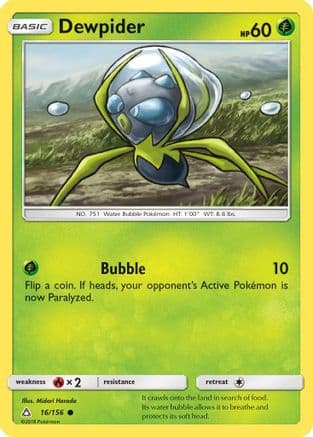 Dewpider — SM - Ultra Prism Pokémon TCG card by Midori Harada