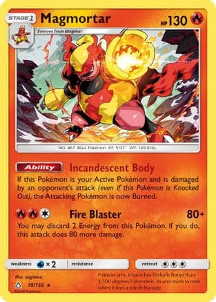 Magmortar — SM - Ultra Prism Pokémon TCG card by nagimiso