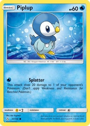 Piplup (31) — SM - Ultra Prism Pokémon TCG card by Ken Sugimori