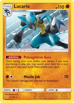 Lucario — SM - Ultra Prism Pokémon TCG card by Mitsuhiro Arita