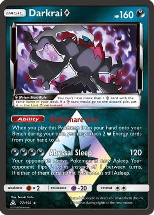 Darkrai Prism Star — SM - Ultra Prism Pokémon TCG card by Hasebe Teio