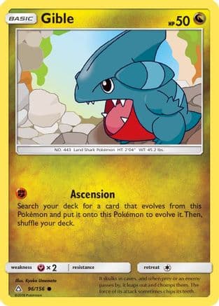 Gible (96) — SM - Ultra Prism Pokémon TCG card by Kyoko Umemoto