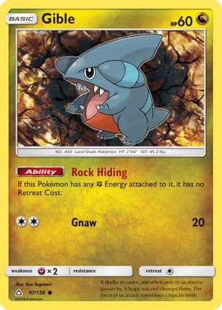 Gible (97) — SM - Ultra Prism Pokémon TCG card by Ken Sugimori