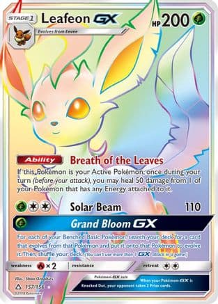 Leafeon GX (Secret Rare) — Pokémon TCG card