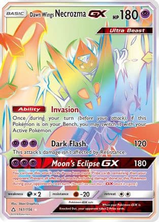 Dawn Wings Necrozma GX (Secret Rare) — SM - Ultra Prism Pokémon TCG card by 5ban Graphics