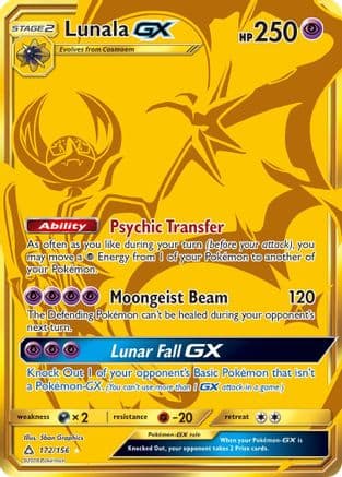 Lunala GX (Secret Rare) — Pokémon TCG card