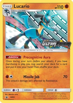 Lucario - SM95 (Prerelease) — SM Promos Pokémon TCG card by Mitsuhiro Arita