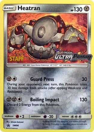 Heatran - SM96 (Prerelease) [Staff] — SM Promos Pokémon TCG card by Mitsuhiro Arita