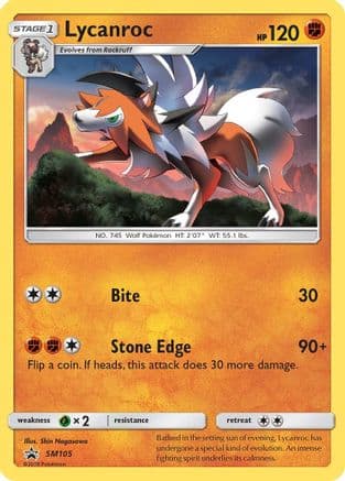 Lycanroc - SM105 — SM Promos Pokémon TCG card by Shin Nagasawa