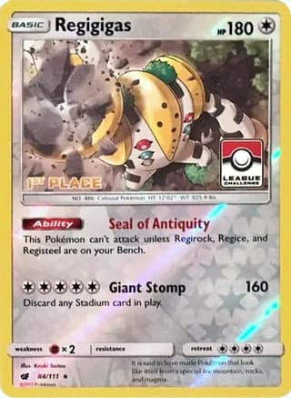Regigigas - 84/111 (League Challenge) [1st Place] — League & Championship Cards