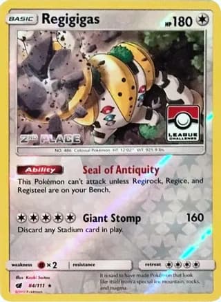 Regigigas - 84/111 (League Challenge) [2nd Place] — League & Championship Cards