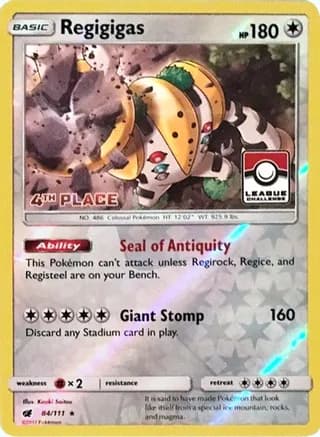 Regigigas - 84/111 (League Challenge) [4th Place] — League & Championship Cards
