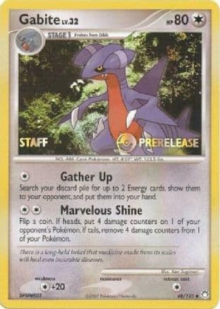Gabite - 48/123 (Prerelease) [Staff] — Diamond and Pearl Promos Pokémon TCG card by Ken Sugimori
