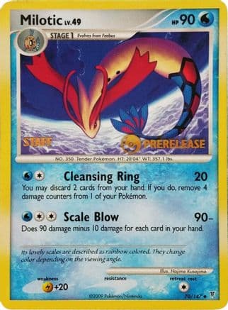 Milotic - 70/147 (Prerelease) [Staff] — Nintendo Promos Pokémon TCG card by Hajime Kusajima