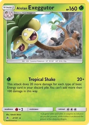 Alolan Exeggutor — SM - Forbidden Light Pokémon TCG card by Satoshi Shirai