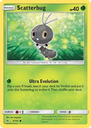 Scatterbug (6) — SM - Forbidden Light Pokémon TCG card by Ken Sugimori