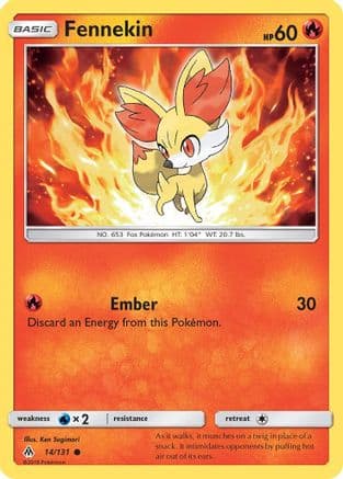 Fennekin (14) — SM - Forbidden Light Pokémon TCG card by Ken Sugimori