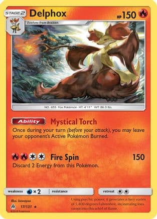 Delphox — SM - Forbidden Light Pokémon TCG card by kawayoo