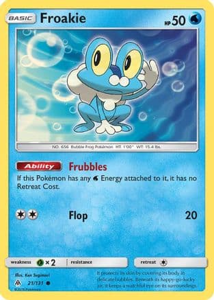 Froakie (21) — SM - Forbidden Light Pokémon TCG card by Ken Sugimori