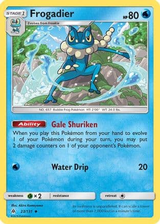 Frogadier — SM - Forbidden Light Pokémon TCG card by Akira Komayama