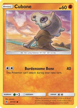 Cubone — SM - Forbidden Light Pokémon TCG card by sowsow