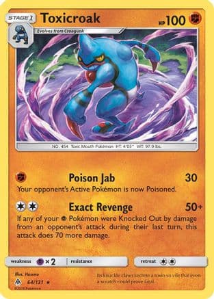 Toxicroak — SM - Forbidden Light Pokémon TCG card by Hasuno
