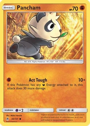 Pancham — SM - Forbidden Light Pokémon TCG card by Midori Harada