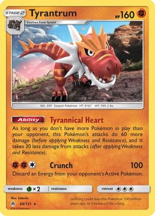 Tyrantrum — SM - Forbidden Light Pokémon TCG card by hatachu