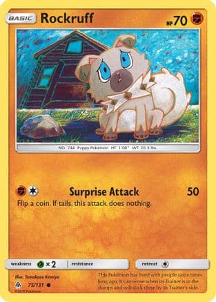 Rockruff — SM - Forbidden Light Pokémon TCG card by Tomokazu Komiya