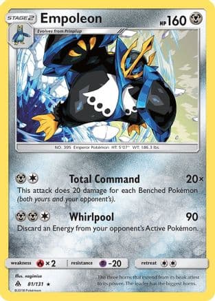 Empoleon — SM - Forbidden Light Pokémon TCG card by nagimiso