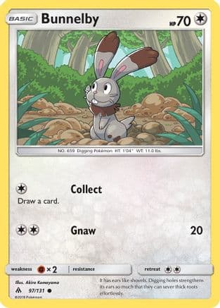 Bunnelby — SM - Forbidden Light Pokémon TCG card by Akira Komayama