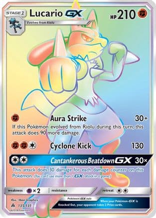 Lucario GX (Secret) — Pokémon TCG card