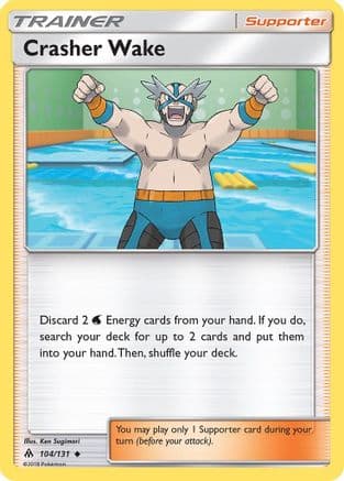 Crasher Wake — SM - Forbidden Light Pokémon TCG card by Ken Sugimori