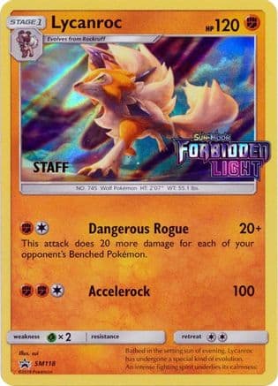 Lycanroc - SM118 (Prerelease) [Staff] — SM Promos Pokémon TCG card by sui