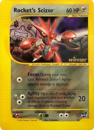 Rocket's Scizor - 4 [Winner] — Best of Promos Pokémon TCG card by K. Hoshiba