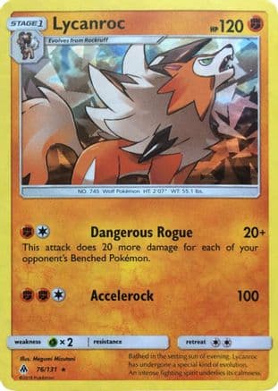 Lycanroc - 76/131 (SM Forbidden Light) — Deck Exclusives Pokémon TCG card by Mitsuhiro Arita