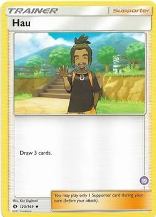 Hau (19) (Alolan Sandslash Half-Deck) — SM Trainer Kit: Alolan Sandslash & Alolan Ninetales Pokémon TCG card by Ken Sugimori