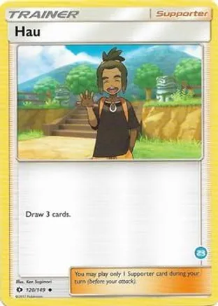 Hau (23) (Alolan Ninetales Half-Deck) — SM Trainer Kit: Alolan Sandslash & Alolan Ninetales Pokémon TCG card by Ken Sugimori