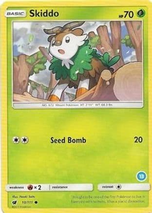 Skiddo (13) — SM Trainer Kit: Alolan Sandslash & Alolan Ninetales Pokémon TCG card by Naoki Saito